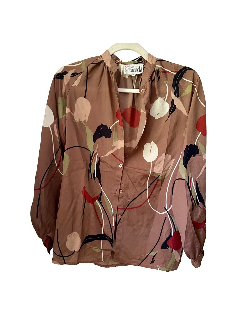 Vintage Floral Print Blouse